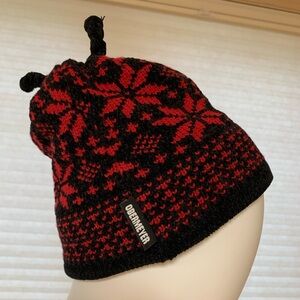 Obermeyer Red and Black Beanie Hat. Men & Women